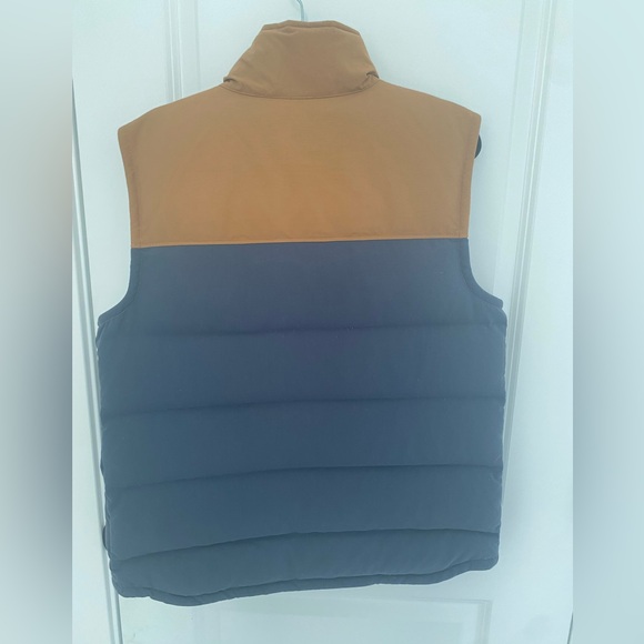 Men’s Patagonia Bivy Down Vest- Tan & Blue - Picture 3 of 10